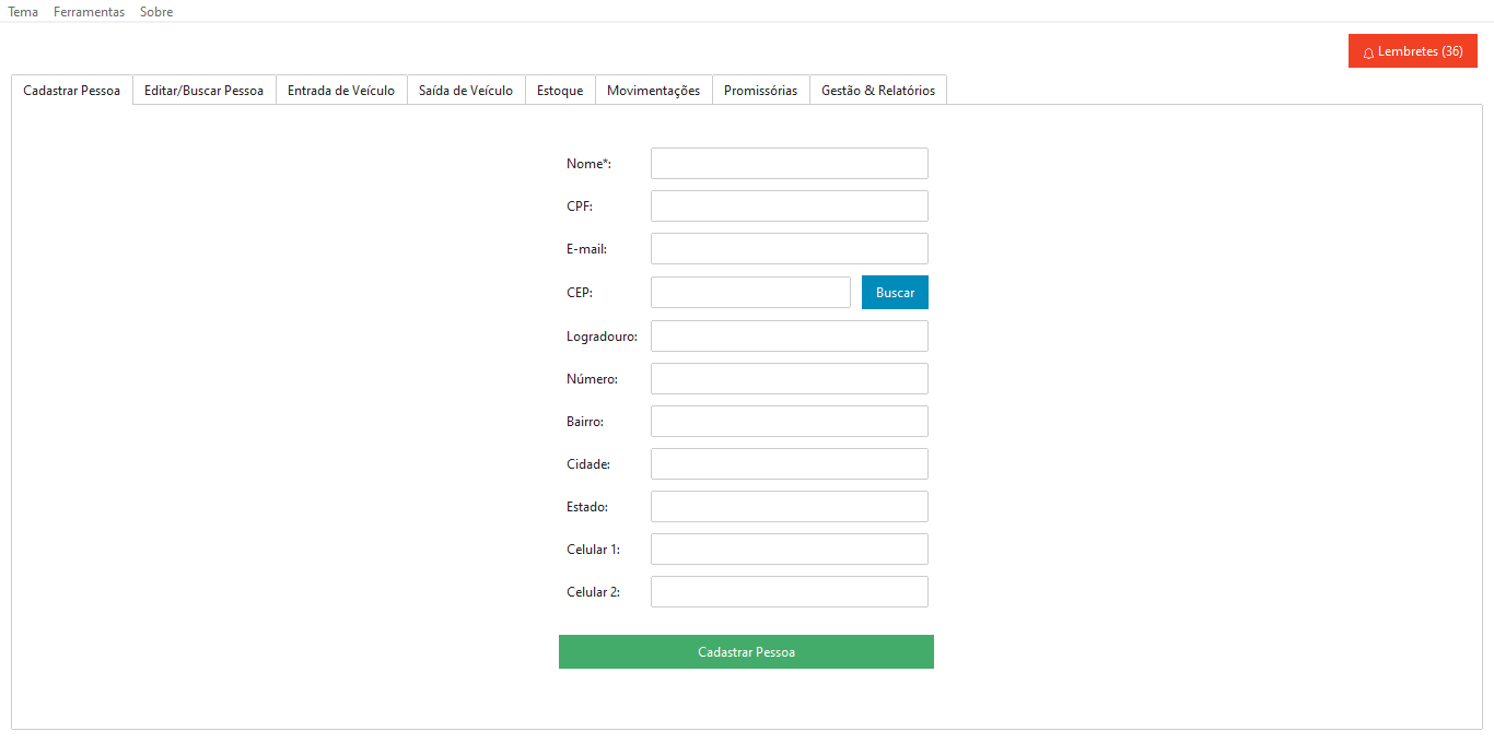 Cadastro de Clientes